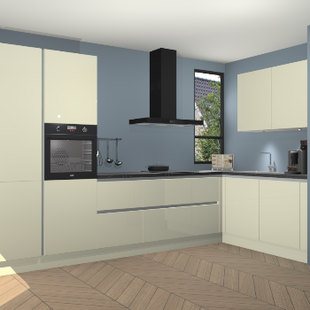 Magnolia hoogglans greeploze keuken Vlaanderen 48269