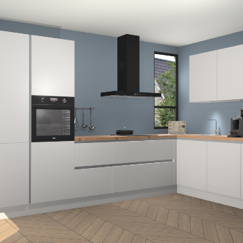 Zijdegrijze greeploze keuken Vlaanderen 48344