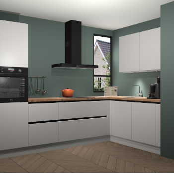 Zijdegrijze greeploze keuken Vlaanderen 48347
