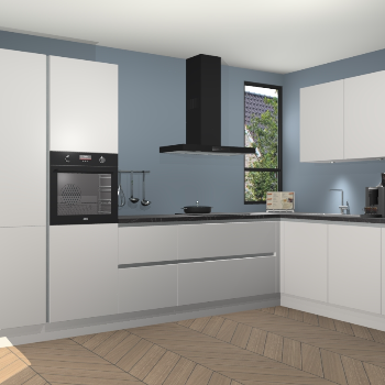 Zijdegrijze greeploze keuken Vlaanderen 48443