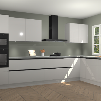 Zjdegrijze hoogglans greeploze keuken Graz 72196