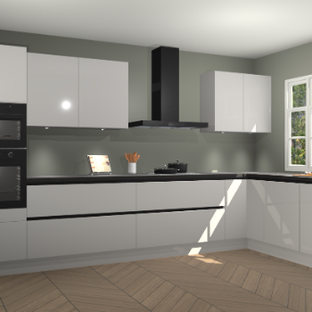 Zjdegrijze hoogglans greeploze keuken Graz 72239