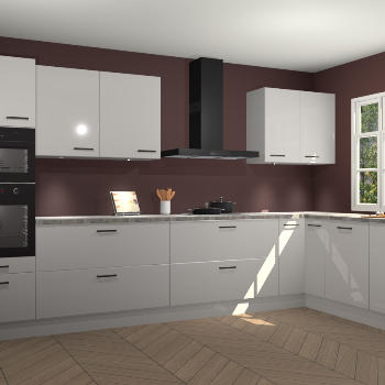 Zjdegrijze hoogglans keuken Graz 72251