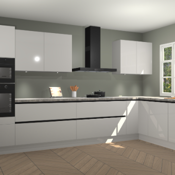 Zjdegrijze hoogglans greeploze keuken Graz 72252