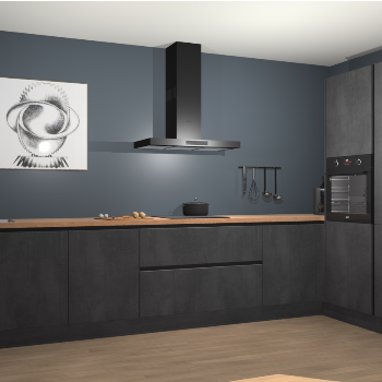 Beton Zwarte greeploze keuken Khao Lak 74434