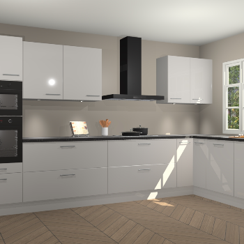 Zjdegrijze hoogglans keuken Graz 72266