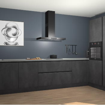 Beton Zwarte greeploze keuken Khao Lak 74441