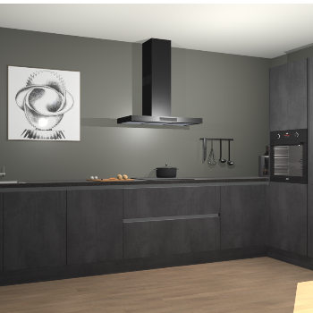 Beton Zwarte greeploze keuken Khao Lak 74444