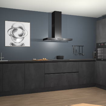 Beton Zwarte greeploze keuken Khao Lak 74447