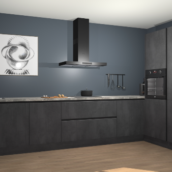 Beton Zwarte greeploze keuken Khao Lak 74459