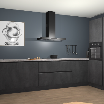 Beton Zwarte greeploze keuken Khao Lak 74453