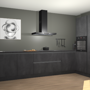 Beton Zwarte greeploze keuken Khao Lak 74462