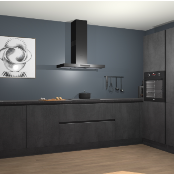 Beton Zwarte greeploze keuken Khao Lak 74467