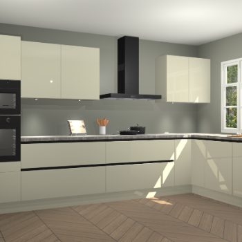 Magnolia hoogglans greeploze keuken Graz 72395