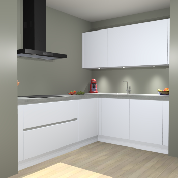 Sneeuwwitte greeploze keuken Noorwegen 32377