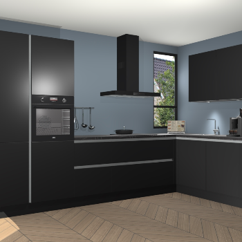 Zwarte greeploze keuken Vlaanderen 48644