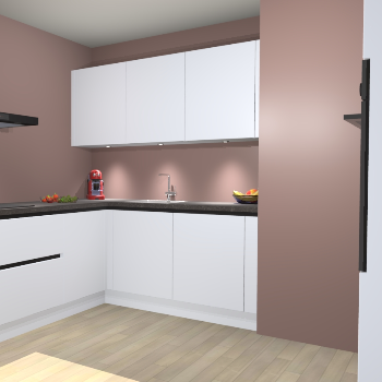Sneeuwwitte greeploze keuken Noorwegen 47246