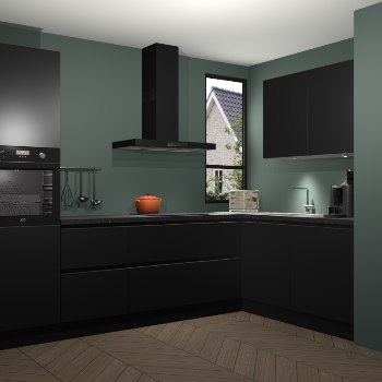 Zwarte greeploze keuken Vlaanderen 48647