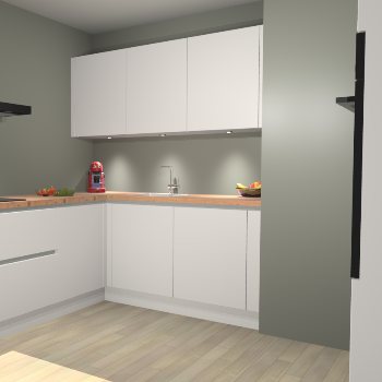 Zijdegrijze greeploze keuken Noorwegen 47329