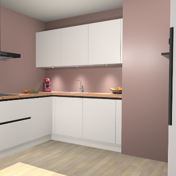 Zijdegrijze greeploze keuken Noorwegen 47332