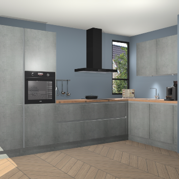 Beton Parelgrijs greeploze keuken Vlaanderen 48718