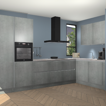 Beton Parelgrijs greeploze keuken Vlaanderen 48808