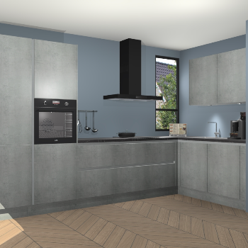 Beton Parelgrijs greeploze keuken Vlaanderen 48824