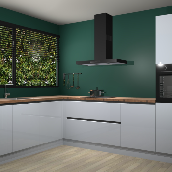 Sneeuwwitte hoogglans greeploze keuken Rhodos 55037