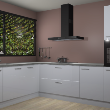 Sneeuwwitte hoogglans keuken Rhodos 55050