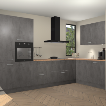 Beton Antraciet keuken Vlaanderen 48847