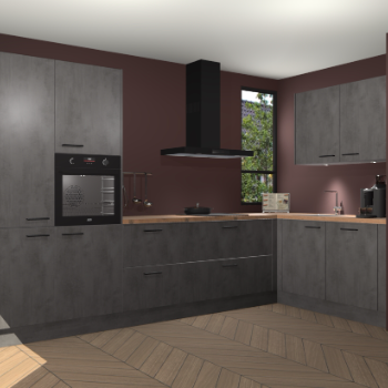 Beton Antraciet keuken Vlaanderen 48849