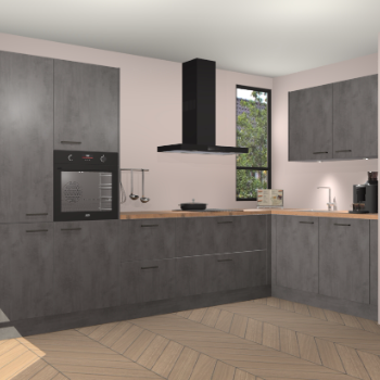 Beton Antraciet keuken Vlaanderen 48850