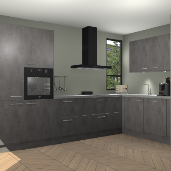 Beton Antraciet keuken Vlaanderen 48864
