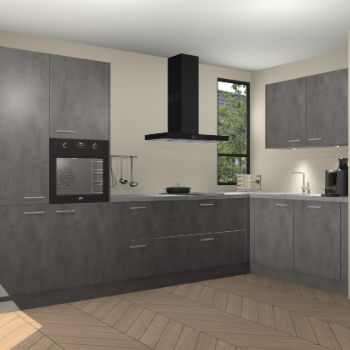 Beton Antraciet keuken Vlaanderen 48865