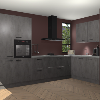 Beton Antraciet keuken Vlaanderen 48867