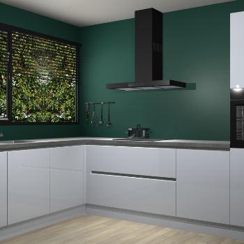 Sneeuwwitte hoogglans greeploze keuken Rhodos 55052