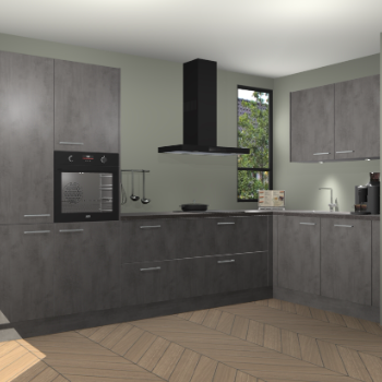 Beton Antraciet keuken Vlaanderen 48882