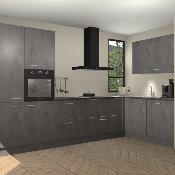Beton Antraciet keuken Vlaanderen 48883