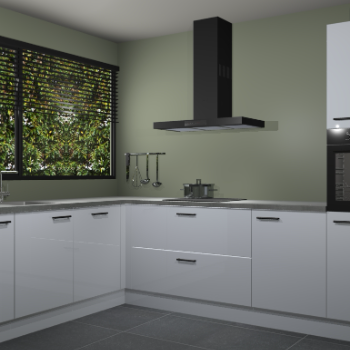 Sneeuwwitte hoogglans keuken Rhodos 55053