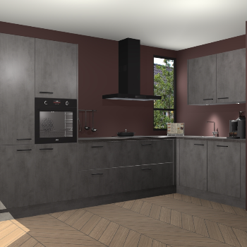 Beton Antraciet keuken Vlaanderen 48885