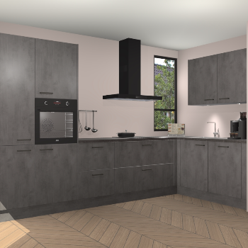 Beton Antraciet keuken Vlaanderen 48886