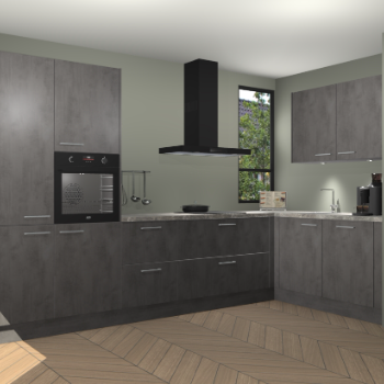 Beton Antraciet keuken Vlaanderen 48894