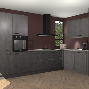 Beton Antraciet keuken Vlaanderen 48897