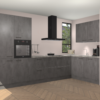 Beton Antraciet keuken Vlaanderen 48898