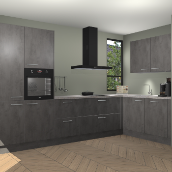 Beton Antraciet keuken Vlaanderen 48914