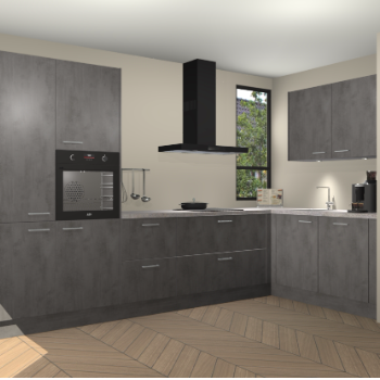 Beton Antraciet keuken Vlaanderen 48915