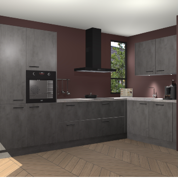 Beton Antraciet keuken Vlaanderen 48918
