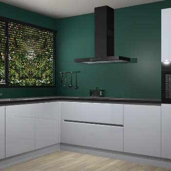 Sneeuwwitte hoogglans greeploze keuken Rhodos 55064