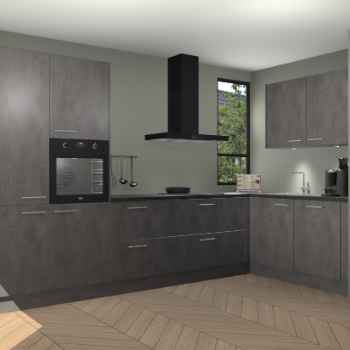 Beton Antraciet keuken Vlaanderen 48935