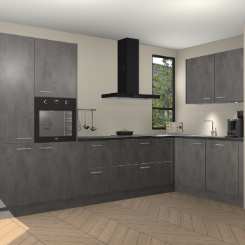 Beton Antraciet keuken Vlaanderen 48936